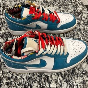 Nike Dunk Low Sneakers in Teal and White